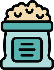 Poster - Simple vector icon of a full bag of flour with a label on it