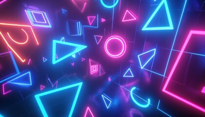 Canvas Print - Neon Shapes.