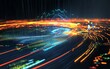 © Thanakan - Abstract light trails depicting data flow and digital technology, showcasing vibrant colors and dynamic patterns.