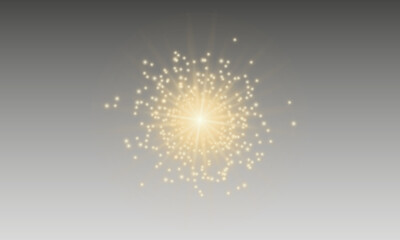 Aufkleber - Glittering vector dust on a transparent background. Golden sparkling lights. Christmas Holiday glow particle. Magic star effect. Shine background. Festive party design. Vector EPS 10