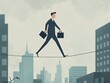 © warunthorn - Businessman Tightrope.