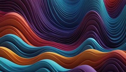 abstract digital art background with waves and lines, orange and dark pink gradients colors pattern poster 2
