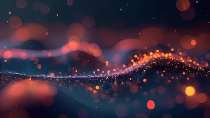 Wall Mural - 3D Render of an Abstract Background Featuring Dots and Connecting Lines for a Cyber Futuristic Data Network Concept, Presented in Dark Grainy Textures in 4K Video
