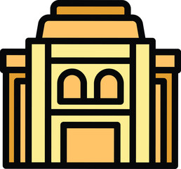 Poster - This colorful icon depicts the taj mahal, showing its iconic dome and minarets