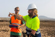 © ADDICTIVE STOCK - Disabled inspector discussing occupational hazards in renewable energy