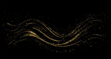 Poster - Abstract shiny gold glitter design element. For New Year, Merry Christmas greeting card design