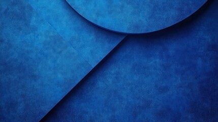 Bold cobalt blue background with minimalist geometric shapes for contrast