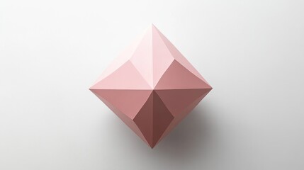 Poster - matte white background with a solitary geometric shape in soft pastel pink for a minimalist pop of c