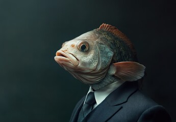 Canvas Print - Fish in Suit.