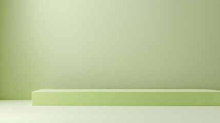 Poster - Simple and elegant podium displaying single product on green background, perfect for showcasing cosmetics or beauty products