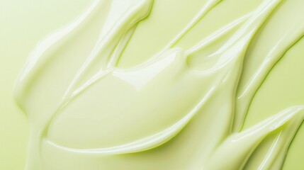 Poster - Vibrant green cosmetic cream gel texture background with a smeared beauty product, perfect for skincare concepts, highlighting natural qualities and promoting wellness and self-care routines