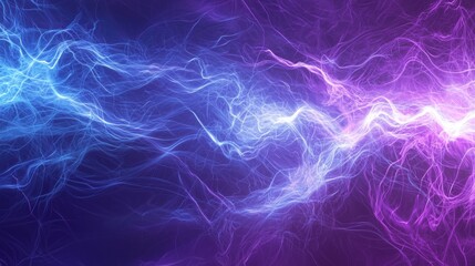 Poster - Abstract blue and purple background with wavy lines, giving a futuristic feel. Perfect for creative projects like wallpapers and social media. High-quality illustration for unique designs