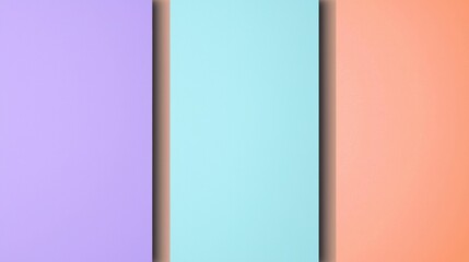 Poster - Abstract background featuring a minimalist design with three vertical stripes in pastel colors, creating distinct sections that draw the eye across the composition
