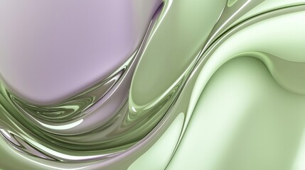Poster - Mesmerizing blend of green and silver liquid metal creates a seamless flow of reflections and gradients, forming a modern and vibrant design with a shiny metallic finish