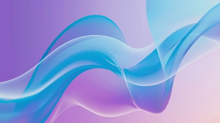 Poster - Flowing gracefully across a dreamy pink and purple gradient background. An abstract blue wave creates a dynamic and energetic visual. Perfect for digital design projects
