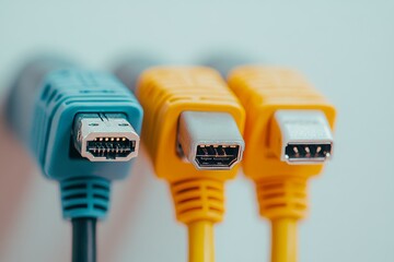 Isolated cables, wires on white background, top view