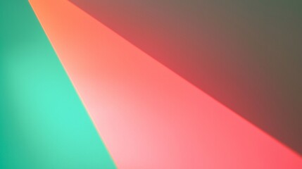 Poster - Colorful abstract background divided by a diagonal line, creating two triangles of contrasting colors, one pink and one green