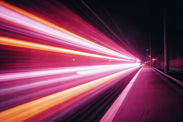 Light speed motion blur in pink and orange