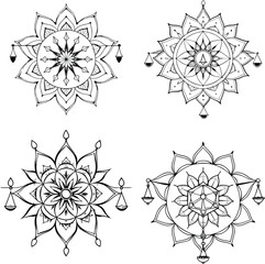 Outline Mandala for Coloring Book Page Oriental Mandala vector