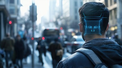 Poster - An AI-driven facial recognition system concept that scans and processes biometric data in real-time, enabling accurate identity verification and enhanced security in diverse environments