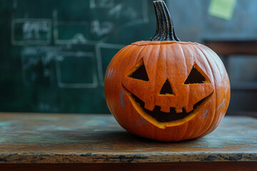 Wall Mural - perfect seasonal themes pumpkins at halloween event generative ai