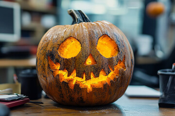 Wall Mural - halloween at work concept created with generative ai
