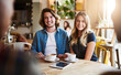 © peopleimages.com - Cafe, couple and discussion with smile for tea, beverage or bonding for relationship. Coffee shop, woman and man with conversation for dating, commitment or happy people for anniversary with espresso