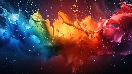 Aufkleber - A color splash, modern, minimalistic, dark background.