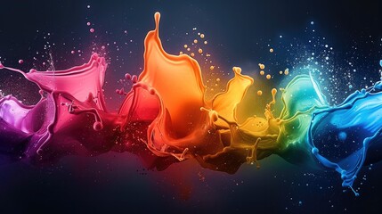 Aufkleber - A color splash, modern, minimalistic, dark background.