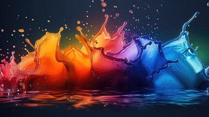 Aufkleber - A color splash, modern, minimalistic, dark background.