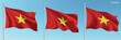 © magr80 - Set of three flags of Vietnam waving on flagpoles