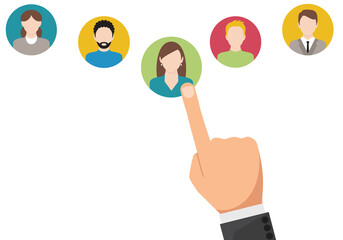 Fototapete - Business process management and automation concept with person moving wooden pieces on flowchart diagram. Workflow implementation to improve productivity and efficiency. Management and organization CV