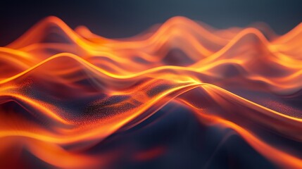 Poster - A Stunning Ultra View: Waves and Particles Dance on a Gradient Background with Colorful Particles, Creating a Mesmerizing HD Wallpaper.