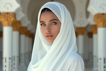 portrait of a mystical oriental woman in a hijab