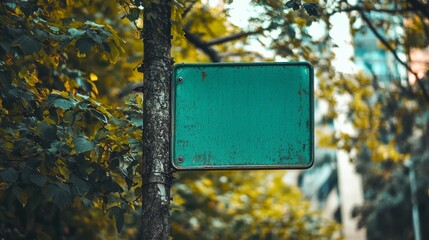 Green street sign blank