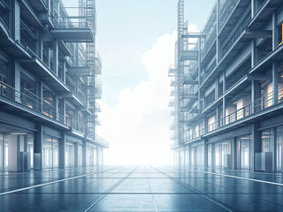 Poster - abstract background of Construction site sketch on white background. Generative AI