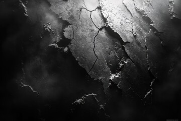 A dark, imposing wall with cracks forming, representing the inevitable breakdown of rigid and extreme belief systems.