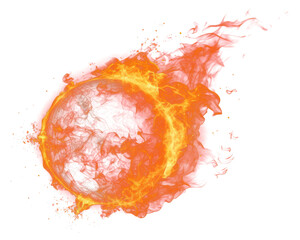 Wall Mural - png fire ball space black background illuminated.