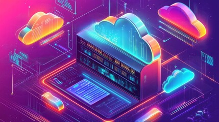 Vector illustration showcasing modern data storage concepts.