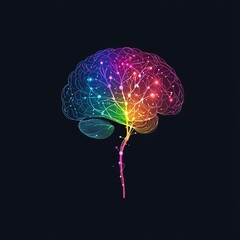Poster - Colorful Abstract Representation of a Brain