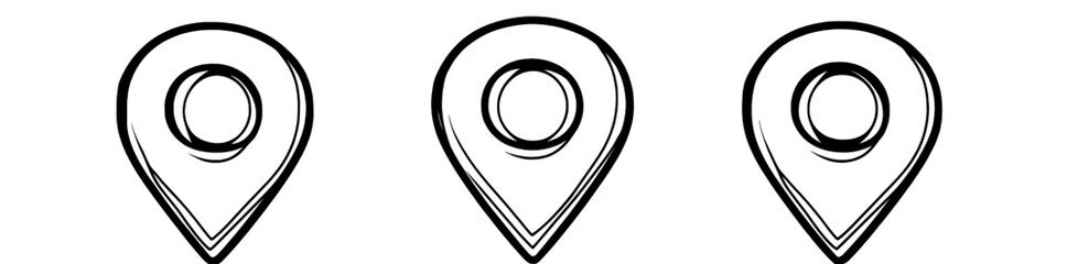 Poster - Location modern icon set. Point illustration sign set. Position symbol. Place logo.