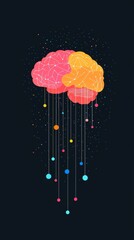 Poster - Futuristic Human Brain Design with Vibrant Colors