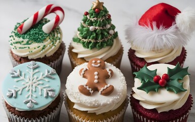 Christmas themed cupcakes 