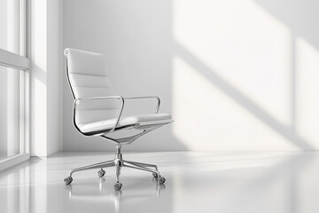 Poster - Minimalist Office Chair in a Sleek White Modern Workspace  