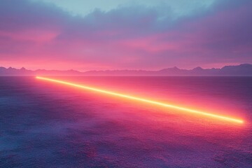 a glowing force field stretches across a barren landscape, symbolizing an invisible boundary and the
