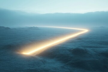 a glowing force field stretches across a barren landscape, symbolizing an invisible boundary and the