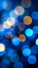 Aufkleber - Blue and golden bokeh lights, abstract background. Festive and dreamy concept