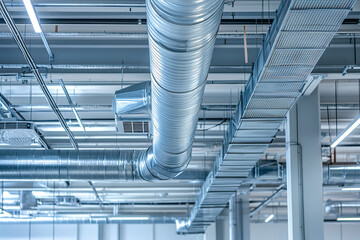 Canvas Print - Industrial Air Conditioning System in a Large Scale Warehouse  