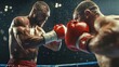 © AssanAI.Studio - Powerful Boxer Delivers Punch in Ring Action Scene