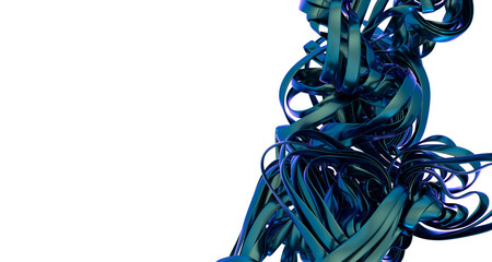 Aufkleber - Abstract Blue Ribbon Art